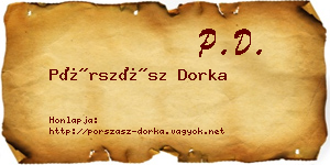 Pórszász Dorka névjegykártya